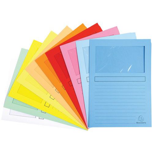 Confezione da 10 cartellette con finestrella SUPER 160 g/m² col. assort.,