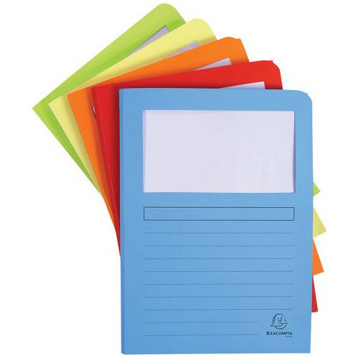 Confezione da 50 cartellette con finestrella SUPER 160 g/m² col. assort.,