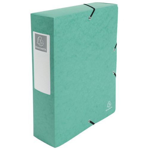 Scatola portadocumenti Exabox Retro da 80 mm Cartoncino lucido - A4 verde,