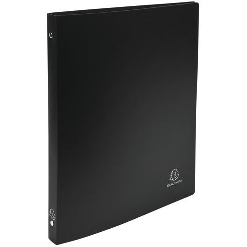 Raccoglitore 4 anelli 15 mm polipropilene Opaco - A4 - Nero,