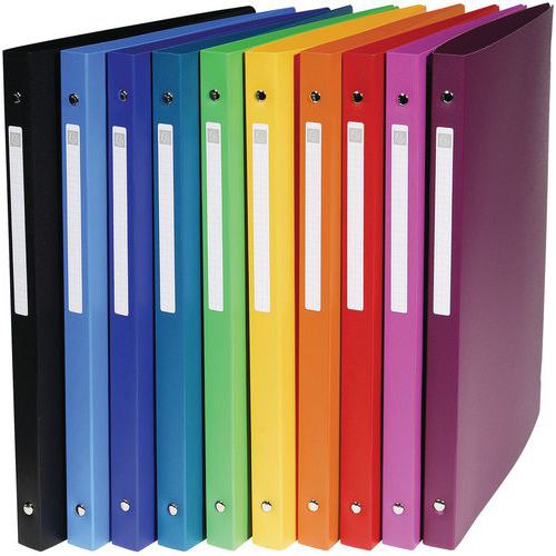 Raccoglitori 4 anelli 15 mm PP Tinta unita - A4 - Colori assortiti,