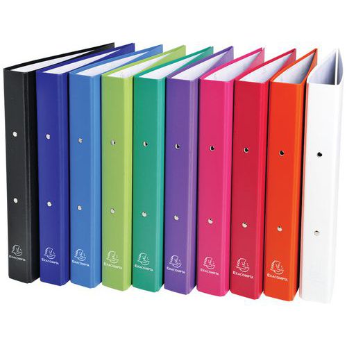 Raccoglitore foderato in PP 2 anelli 30 mm A4, Colori assortiti,