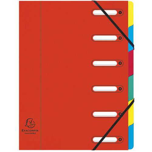 Classificatore HARMONIKA con vere finestrelle 6 scomparti rosso,