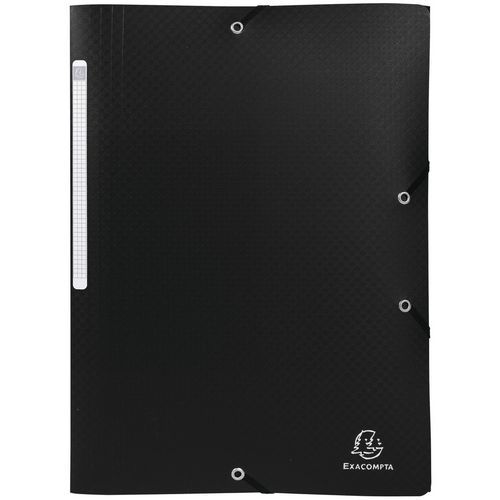 Cartelletta con elastici 3 lembi in polipropilene Opak - A4 - Nero,