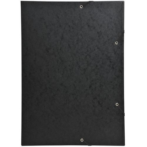 Cartelletta con elastico 3 lembi cartoncino lucido 600 g/m² - A3 nero,