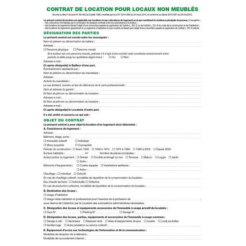 Fogli Contratto affitto locali non ammobiliati,