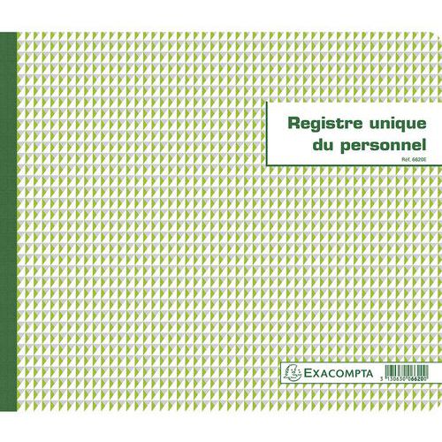 Registro unico del personale 27 x 32 cm 56 pag.,