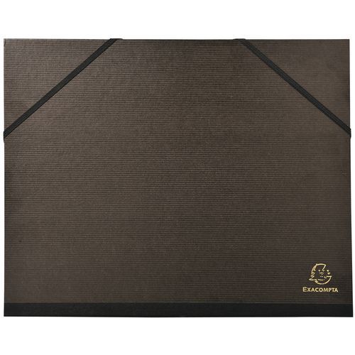 Cartella da disegno in kraft nero verniciato per formati A4 e 24 x 32 cm,