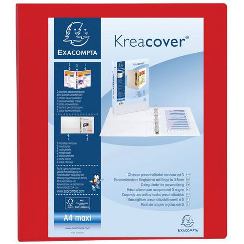 Racc. PP personalizzabile Kreacover 4 an. 40 mm A4 max Rosso,