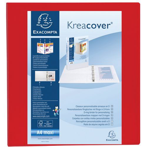 Racc. PP personalizzabile Kreacover 4 an. 60 mm A4 max Rosso,