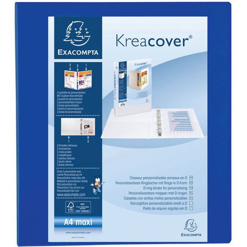 Racc. PP personalizzabile Kreacover 4 an. 40 mm A4 max Blu,