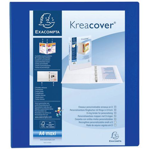 Racc. PP personalizzabile Kreacover 4 an. 50 mm A4 max Blu,