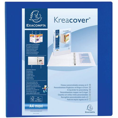 Racc. PP personalizzabile Kreacover 4 an. 60 mm A4 max Blu,