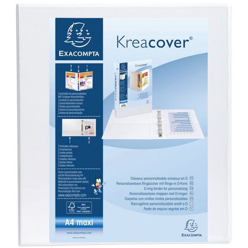 Racc. PP personalizzabile Kreacover 2 an. 40 mm A4 max Bianco,