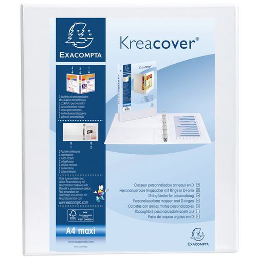 Racc. PP personalizzabile Kreacover 4 an. 20 mm A4 max Bianco,