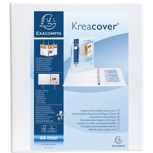 Racc. PP personalizzabile Kreacover 4 an. 50 mm A4 max Bianco,