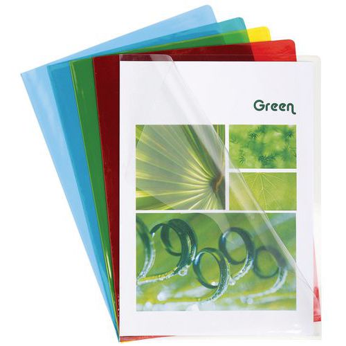 Confezione in cartoncino 100 bus angolari a L in PVC liscio HR 13/100 A4 assort,