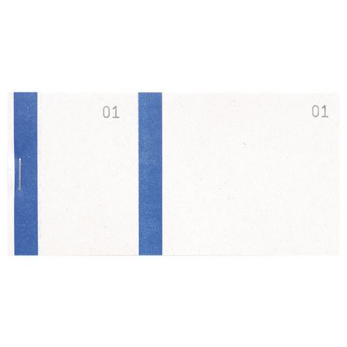 Blocchetto venditore col. blu 100 fogl. dopp. num. 6,6 x 13,5 cm,