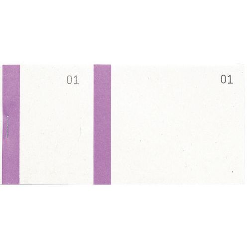 Blocchetto venditore col. viola 100 fogl. dopp. num. 6,6 x 13,5 cm,