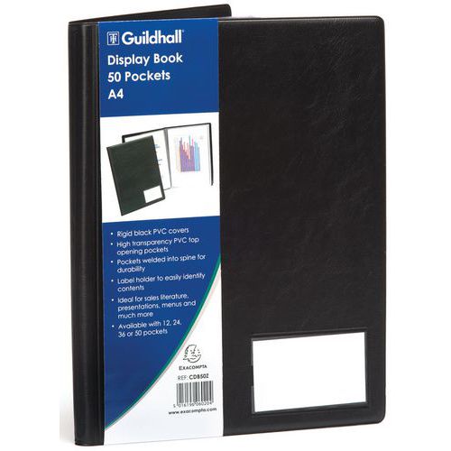 Portalistini premium in PVC Goldline 100 facciate - A4 - nero,