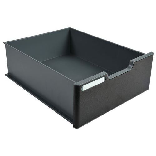 Cassetto MODULODOC con frontale nero per cassettiera Jumbo - Grigio topo/Nero,