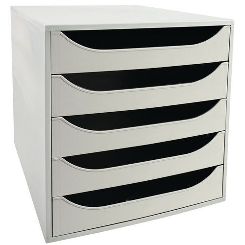 Portadocumenti a cassettiera ECOBOX 5 Office grigio,