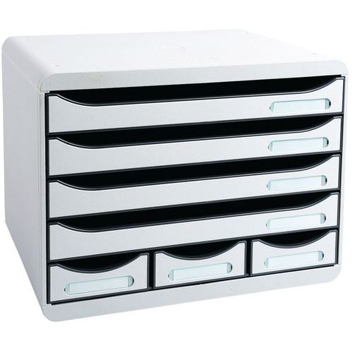 STORE-BOX MINI 7 cassetti grigio lucido,