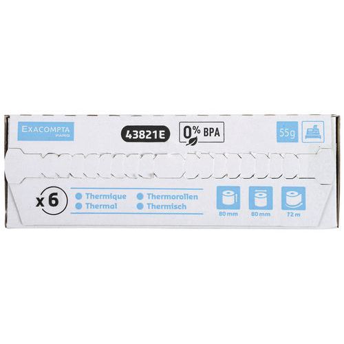 Rotoli per scontrini 80 x 80 x 12 x 72 - 1 copia carta termica,