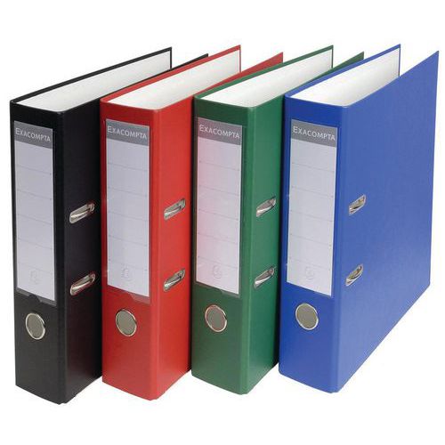 Raccoglitore a leva in PP con retro da 80 mm - A4 - Colori assortiti,