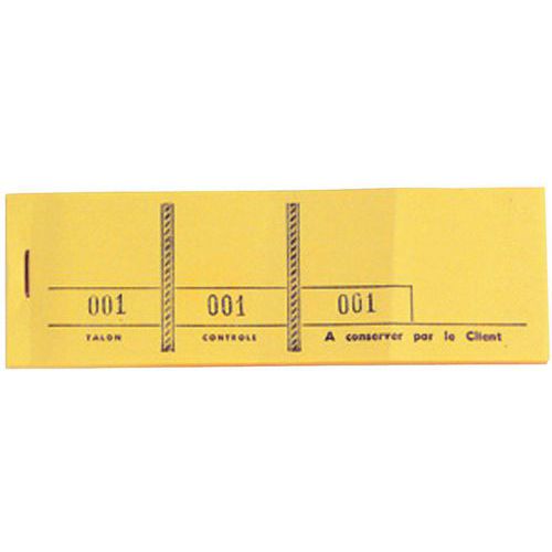 Blocchetto passe-partout 100 fogl. num. sudd. in 3 sezioni 4,8 x 15 cm giallo,