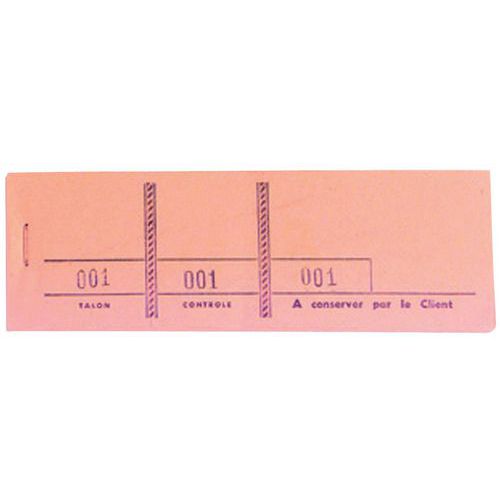 Blocchetto passe-partout 100 fogl. num. sudd. in 3 sezioni 4,8 x 15 cm rosso,