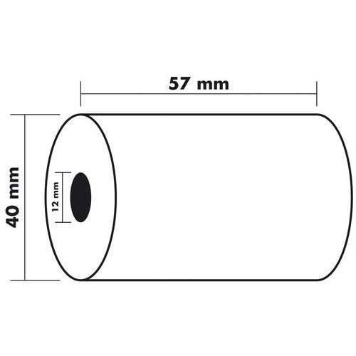 Rotoli per scontrini carta 57 x 40 x 12 x 8 - 2 copie,