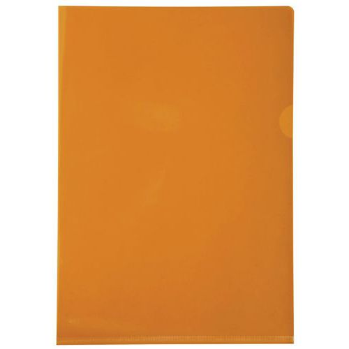 Confezione in cartoncino da 100 bus angolari a L in PVC liscio HR 13/100 A4 Arancione,