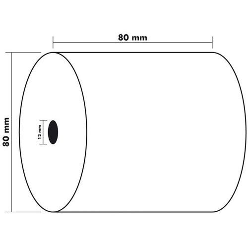20 Rotoli Termici 80mm X 80m X 12mm Per Registratori Di Cassa – Carta Senza BPA, Compatibile Epson, Star, Bixolon, Metapace, Qualità Tedesca