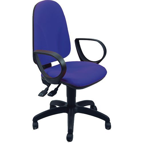 Sedia TEAM TARGET NO FLAME blu schienale sagomato bracc.opz,