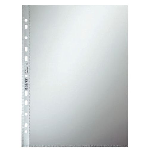 Buste con fori Leitz, A4, lisce, 75µ, confezione da 100,