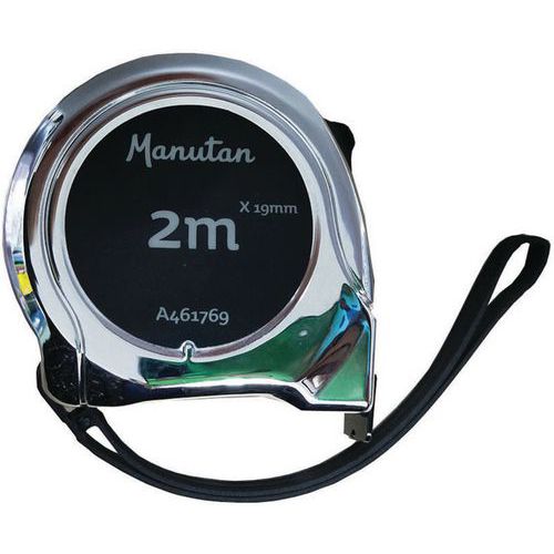 Metro a nastro 2 m x 19 mm ABS Cromato/nero - Manutan,