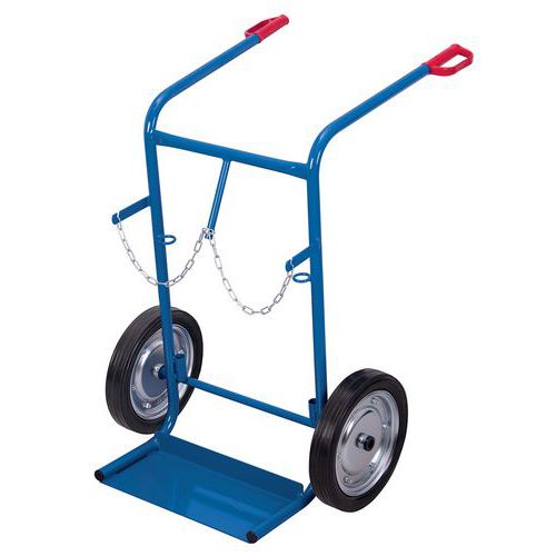 Carrello per 2 bombole - Ruota in gomma - 200 kg,