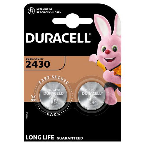 Pila a bottone al litio 2430 - Confezione da 2 - Duracell,