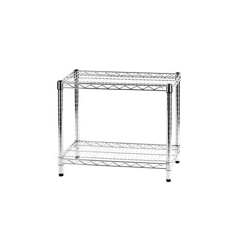 Scaffale due ripiani indoor in acciaio cromo 60,