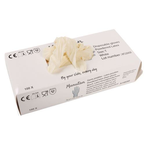 Guanti monouso Lattice talco T9 bianco,