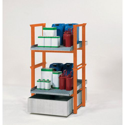 supporto di stoccaggio con vasca di ritenzione,