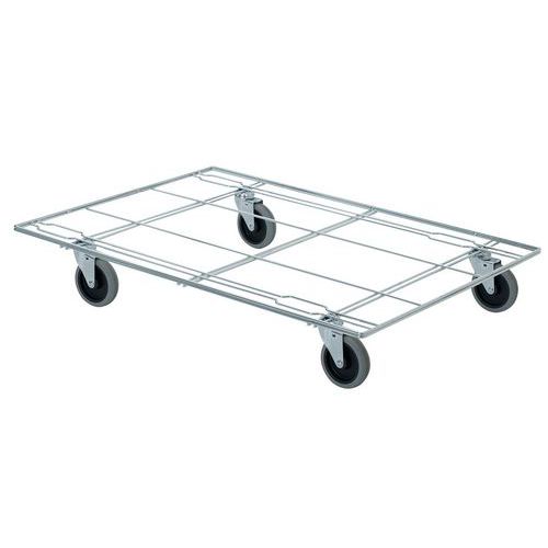 Base carrellata in filo d'acciaio - Per contenitori Euronorm 800x600mm 200kg,