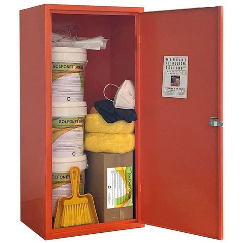 Solfonet Kit armadietto metallico da 35 lt di assorbimento,