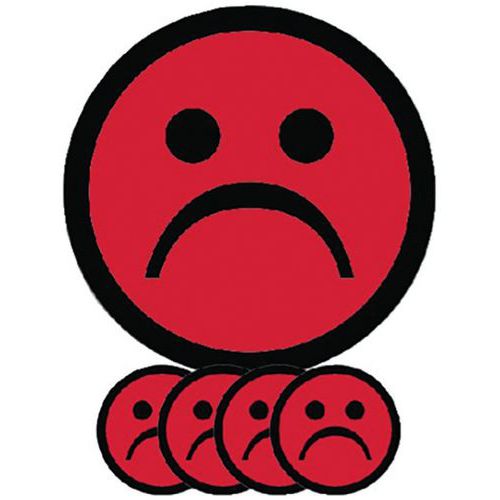 Kit di 5 magneti rossi verdi con emoji-Ø50x0,85mm,