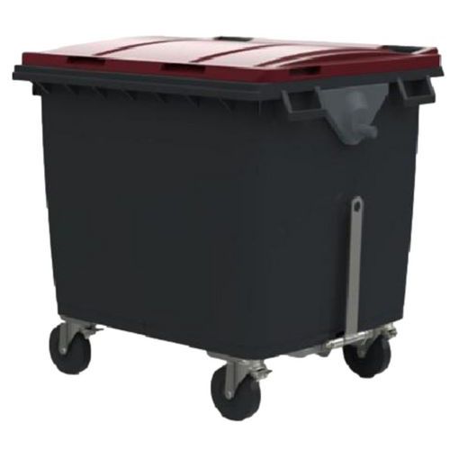 Cassonetto 1000L Coperc Rosso Timon D'Attacco +Rinforzo Fond,