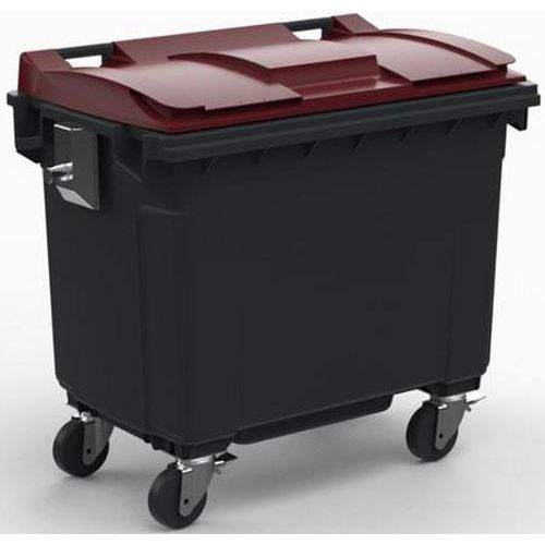 Cassonetto 660L Coperch Rosso Perno Metallo R inforzo Metall,