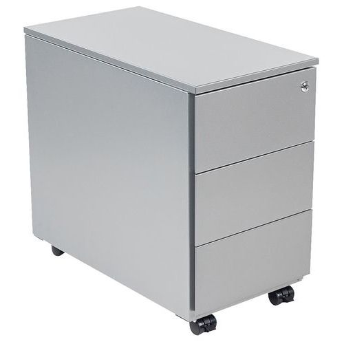 Cassettiera Stretta In Metallo H Tota:54,1 Colore:Allumini,