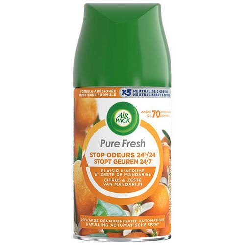 Air Wick Freshmatic Pure Fresh - Ricarica Spray Automatico, 2 X 250 Ml, Profumo Agrumi E Mandarino, Neutralizza Gli Odori