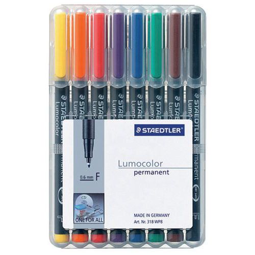 Assortimento pennarelli Lumocolor tratto: 0,6 mm - Confezione da 8,